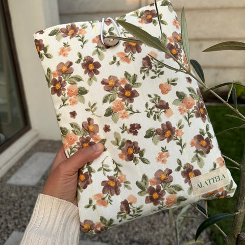 Funda para Libros/Tablet/I-Pad Diseño "Bosque de Flores"