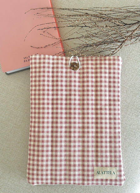 Funda para Libros/Tablet/I-Pad Diseño "Cuadrillé Rosa"