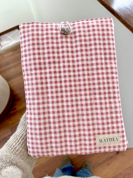 Funda para Libros/Tablet/I-Pad Diseño "Cuadrillé Rosa"