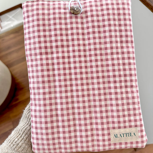 Funda para Libros/Tablet/I-Pad Diseño "Cuadrillé Rosa"