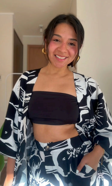 CONJUNTO Kimono y Pantalon AMAZONÍA Negro