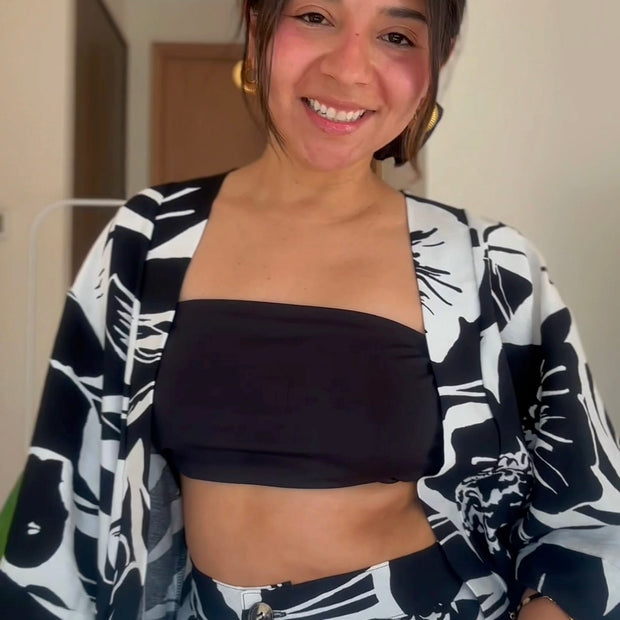 CONJUNTO Kimono y Pantalon AMAZONÍA Negro